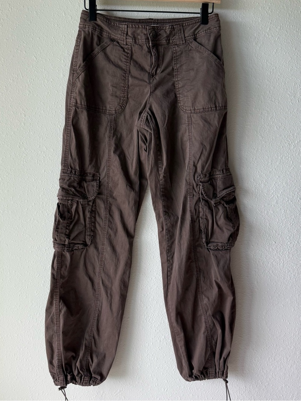 Garage Brown Cargo Parachute Pants Size 3 Y2K Utility